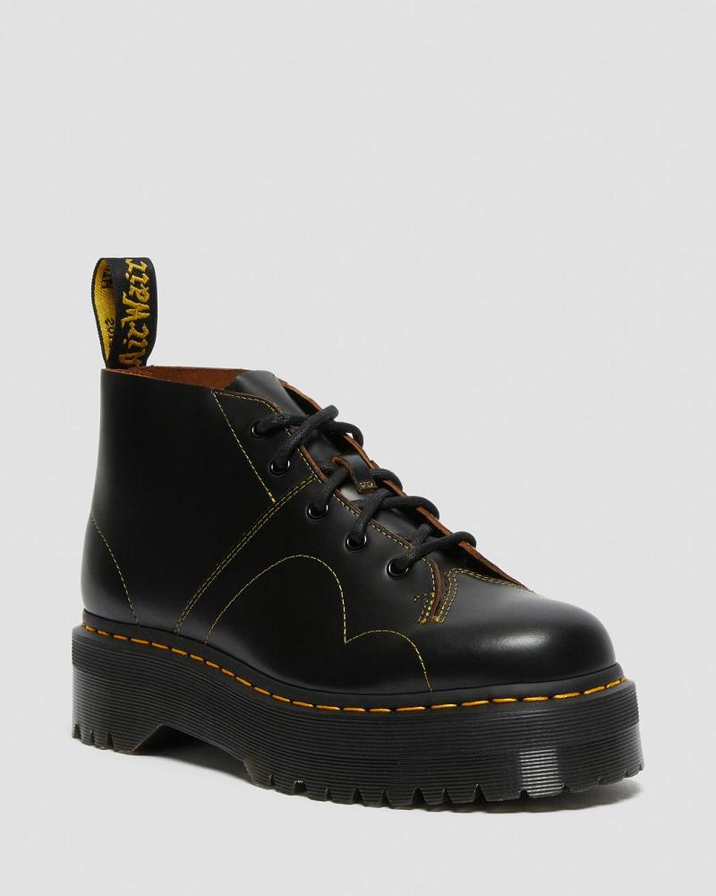 Men\'s Dr Martens Church Platform Monkey Boots Black | AU 548AHK